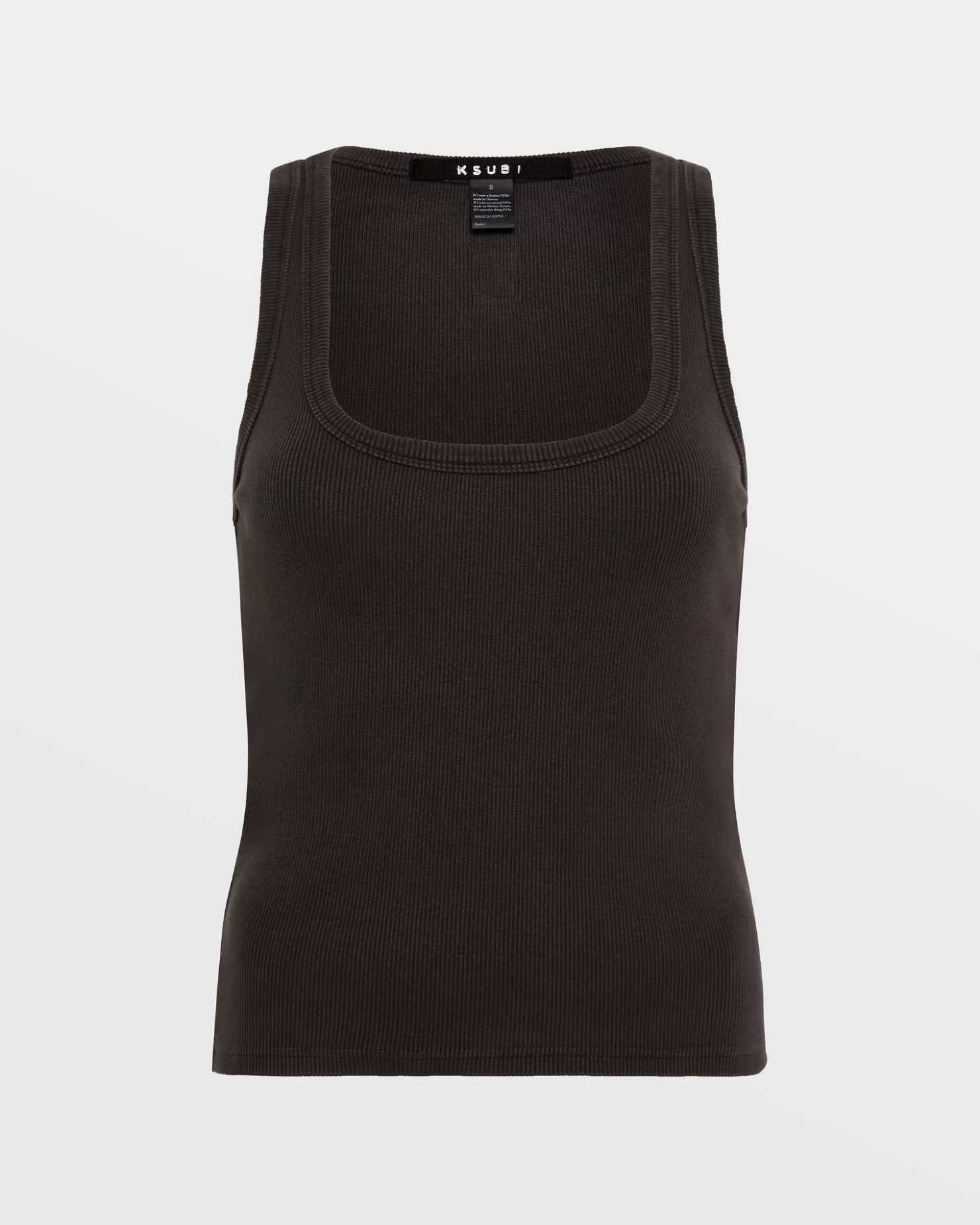 Women Ksubi 3X4 Origin Tank Washed Black