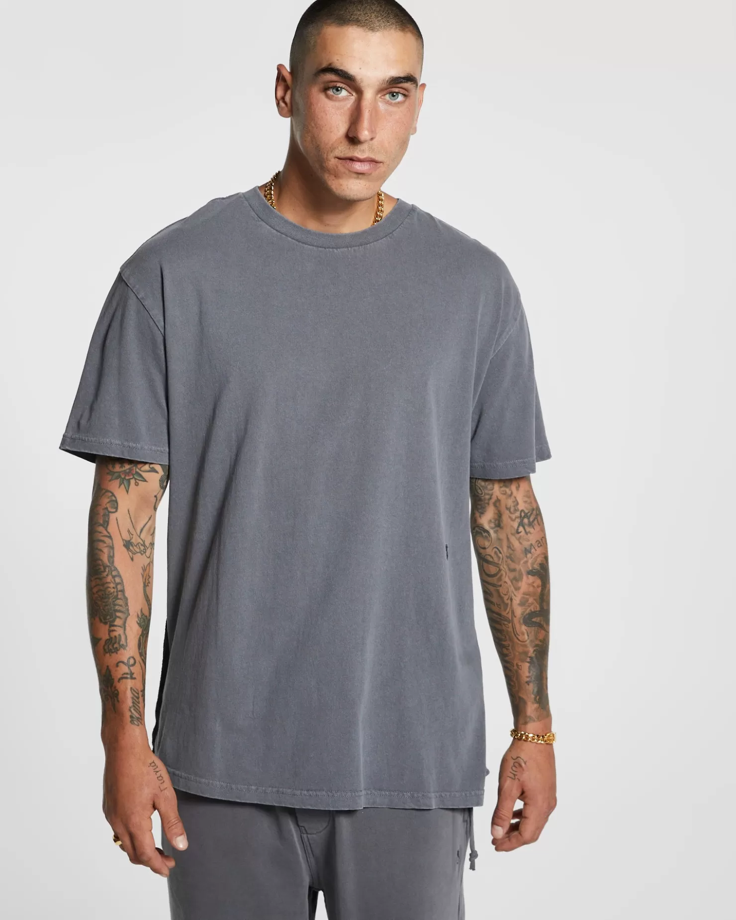 Men Ksubi 4 X 4 Biggie Ss Tee Charcoal