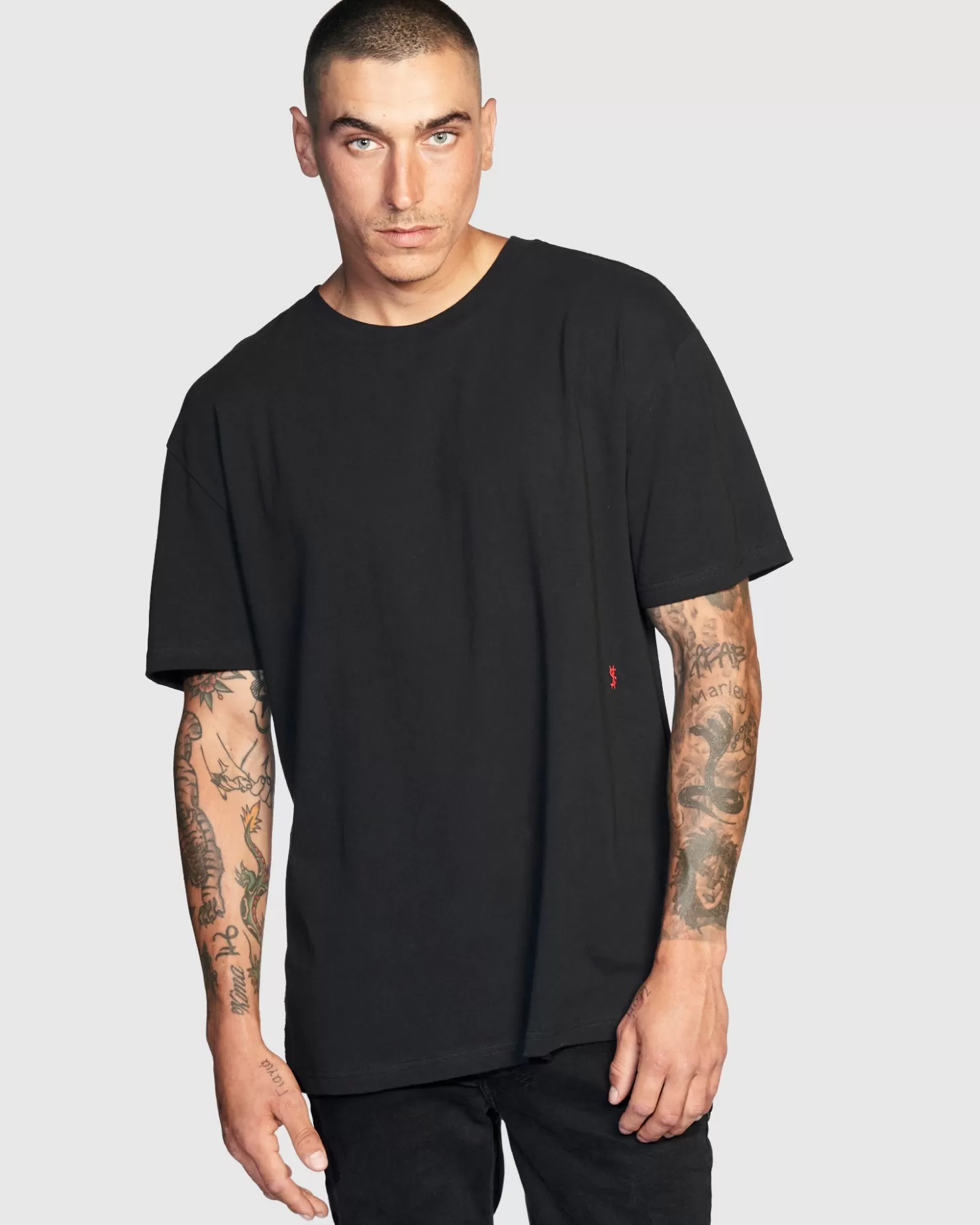 Men Ksubi 4X4 Biggie Ss Tee Black/Red