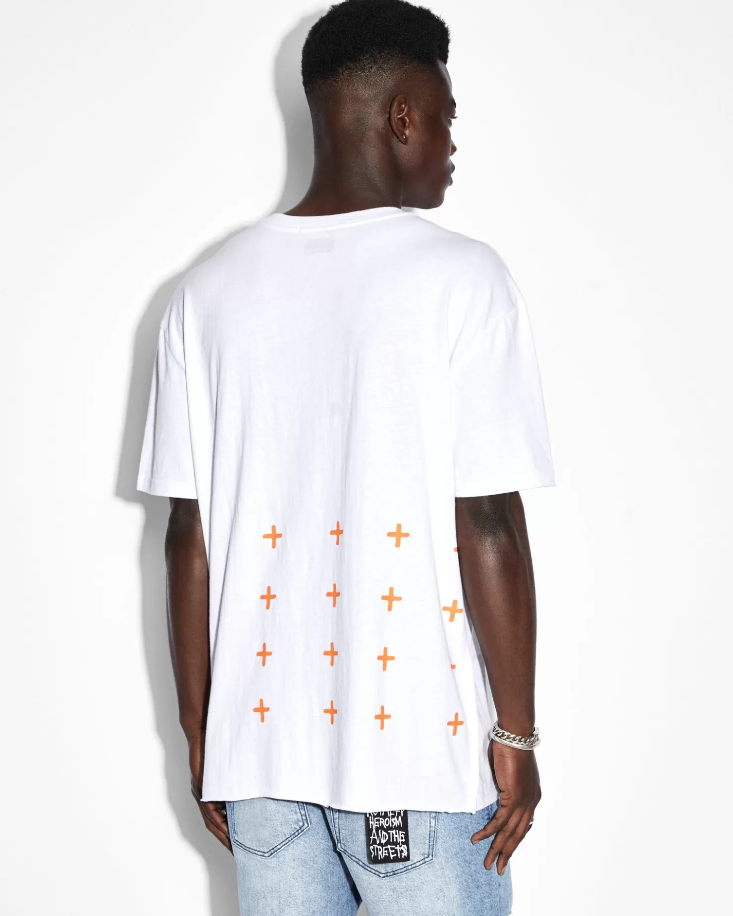 Men Ksubi 4X4 Biggie Ss Tee White Orange