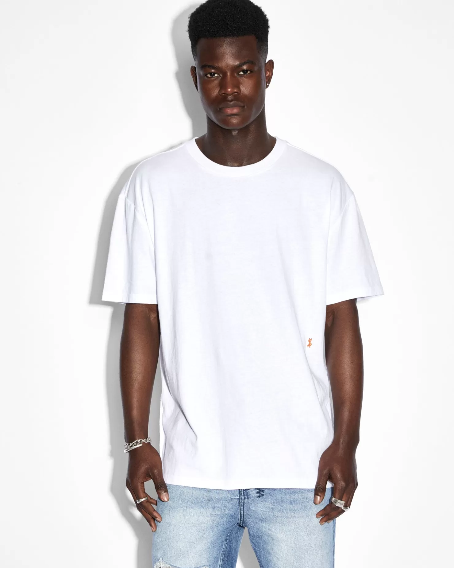 Men Ksubi 4X4 Biggie Ss Tee White Orange