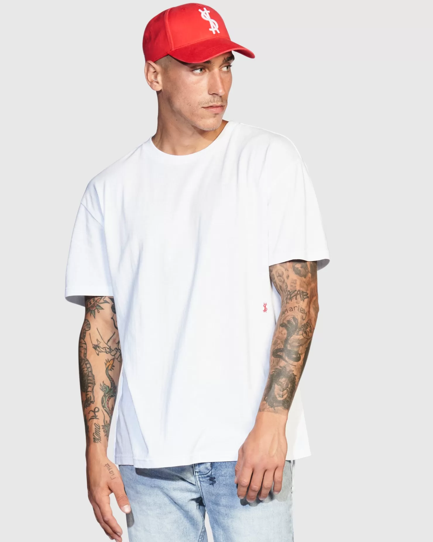 Men Ksubi 4X4 Biggie Ss Tee White/Red