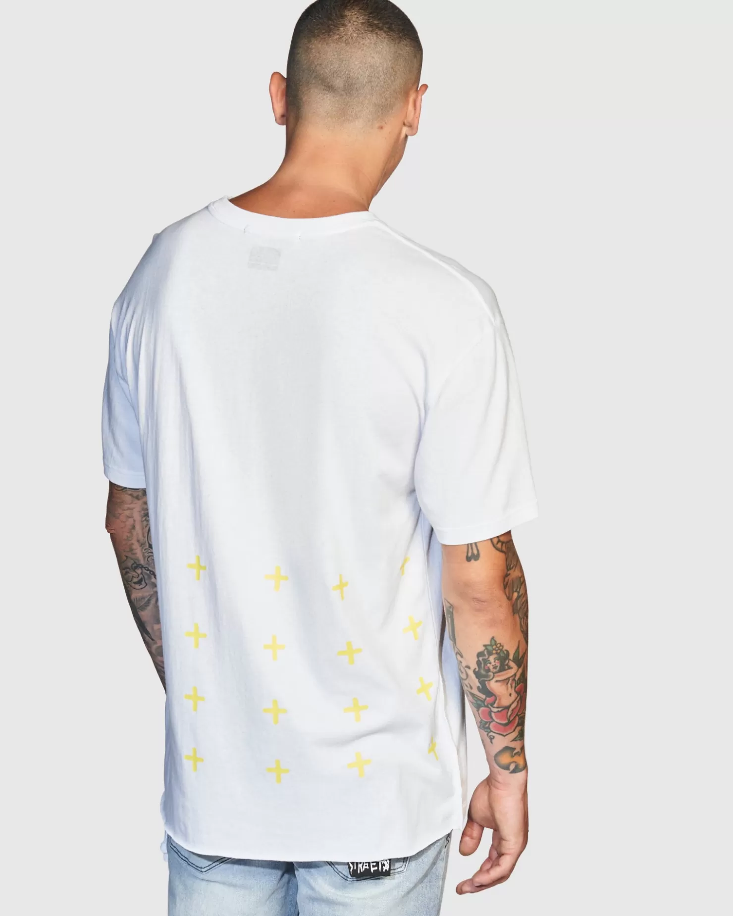 Men Ksubi 4X4 Biggie Ss Tee White/Yellow