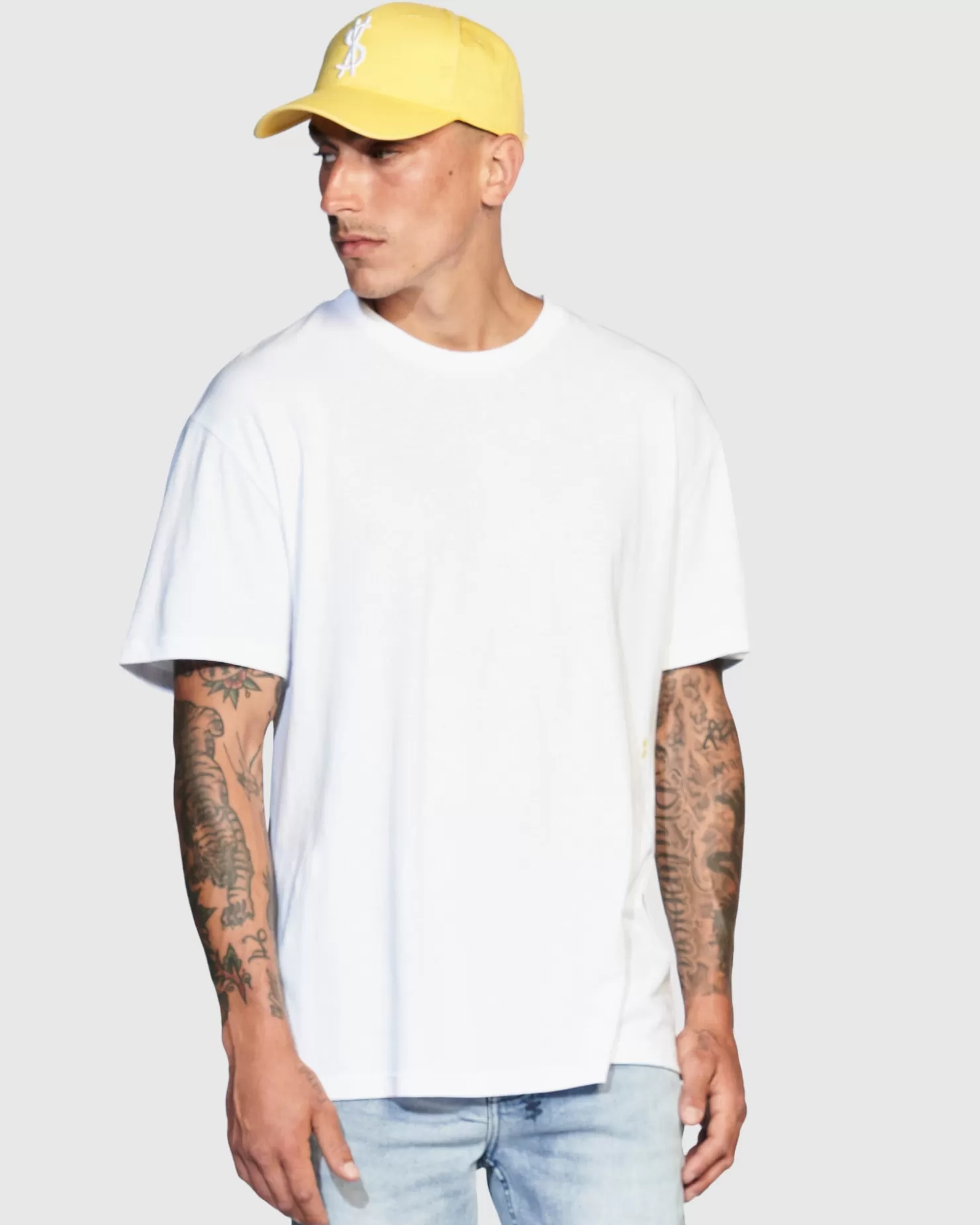 Men Ksubi 4X4 Biggie Ss Tee White/Yellow