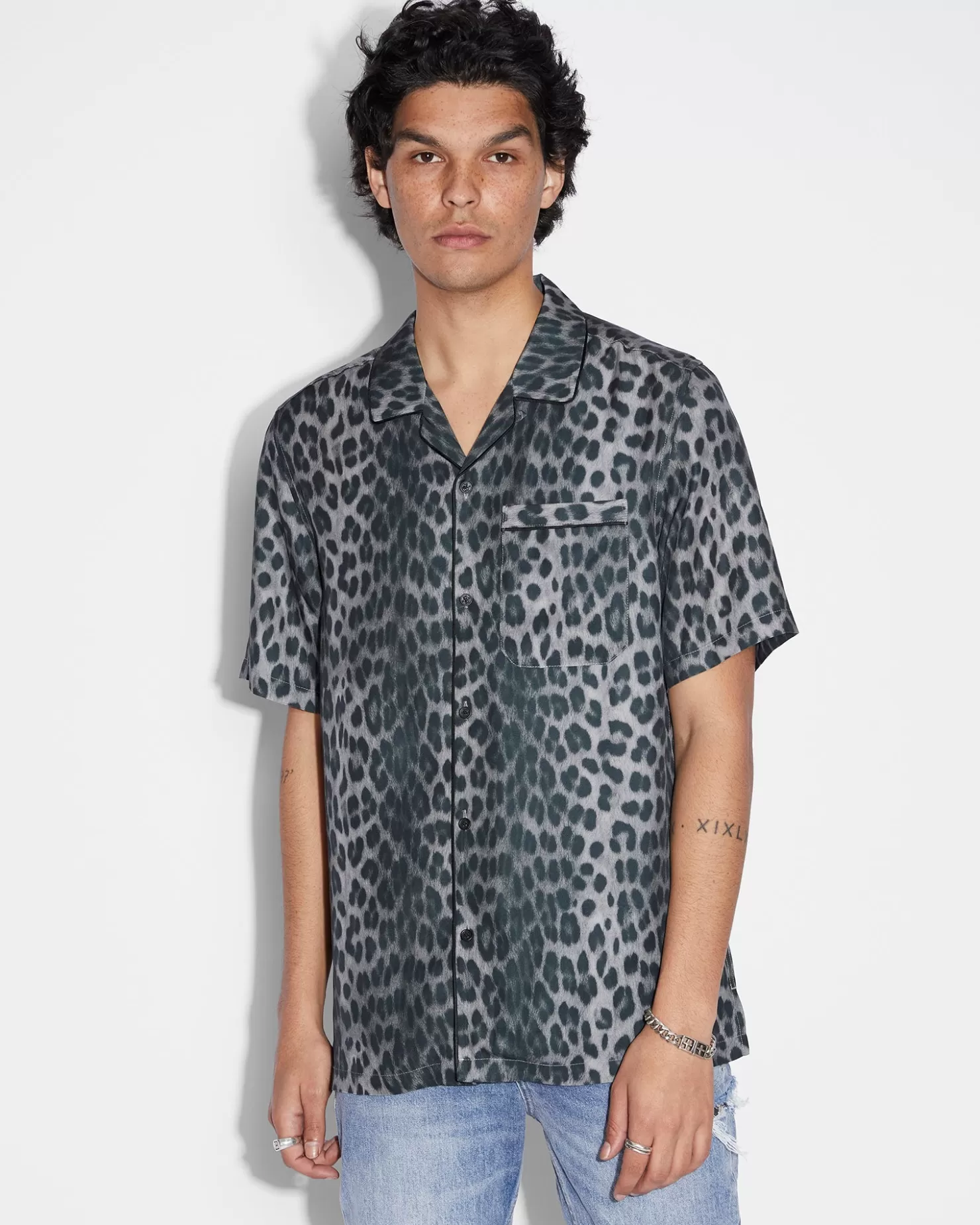 Men Ksubi Big Kat Resort Ss Shirt Black