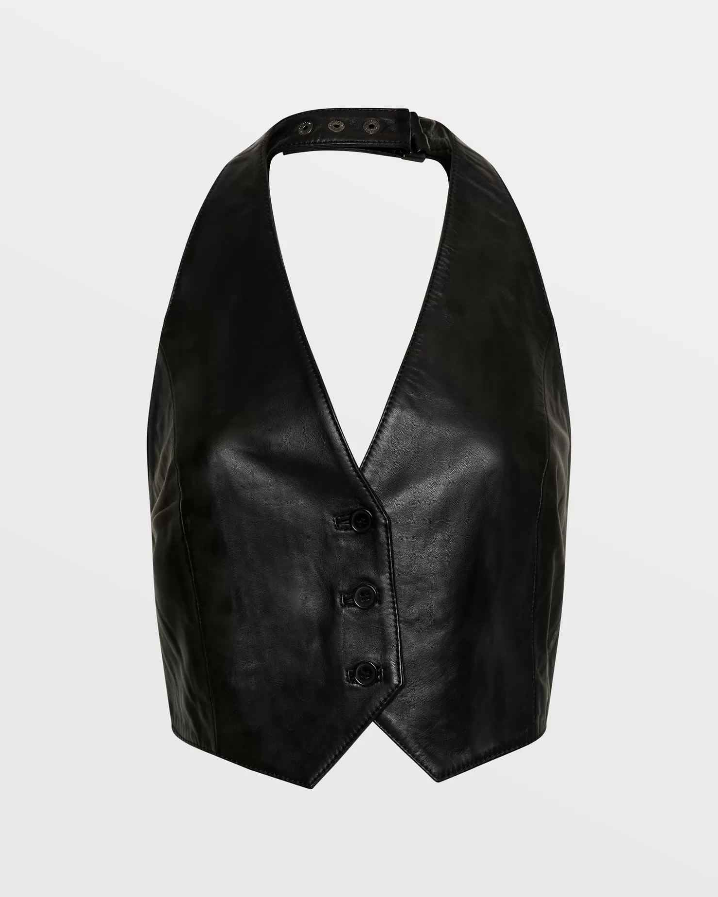 Women Ksubi Brazen Leather Waistcoat Black