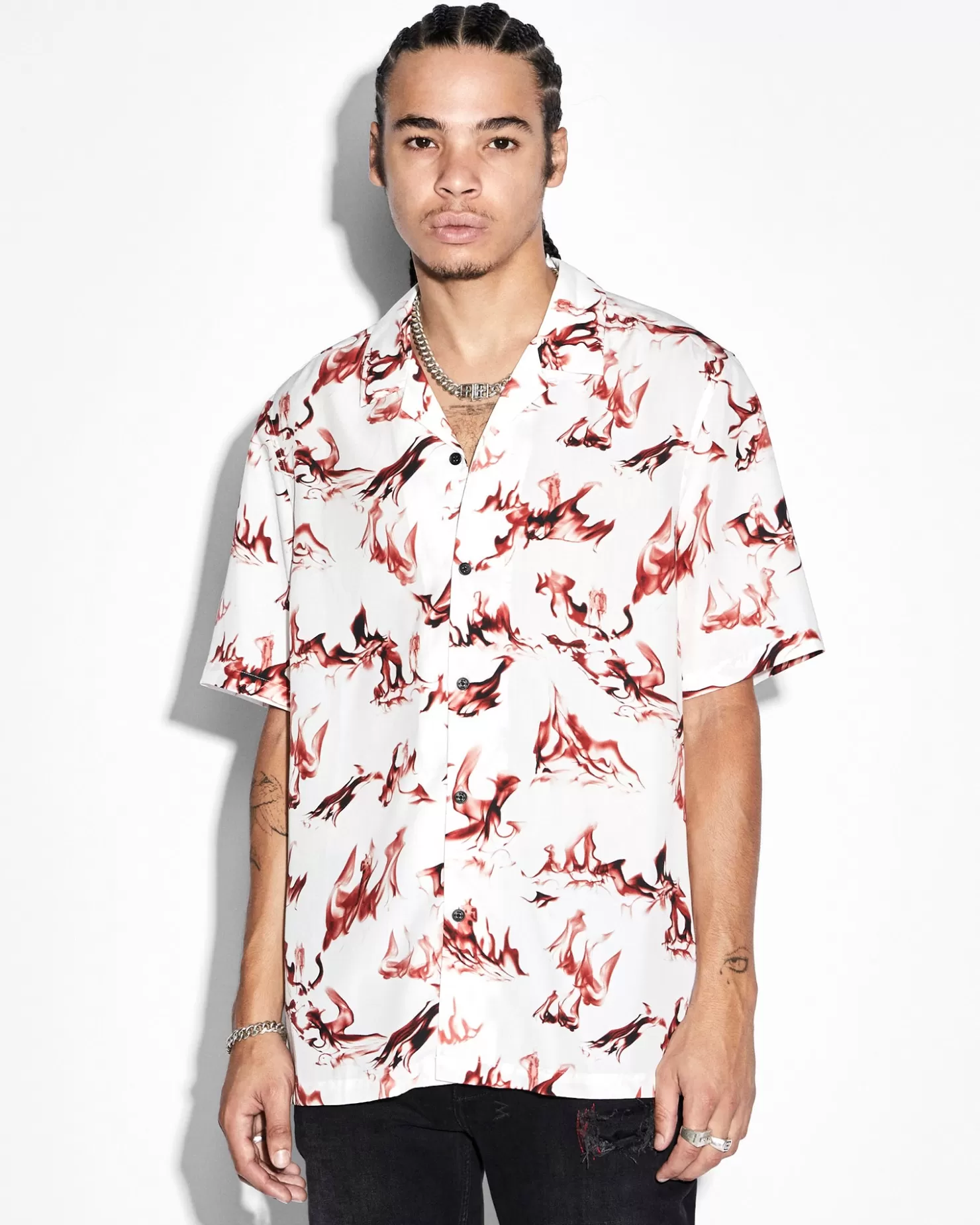 Men Ksubi Burnt Resort Ss Shirt White