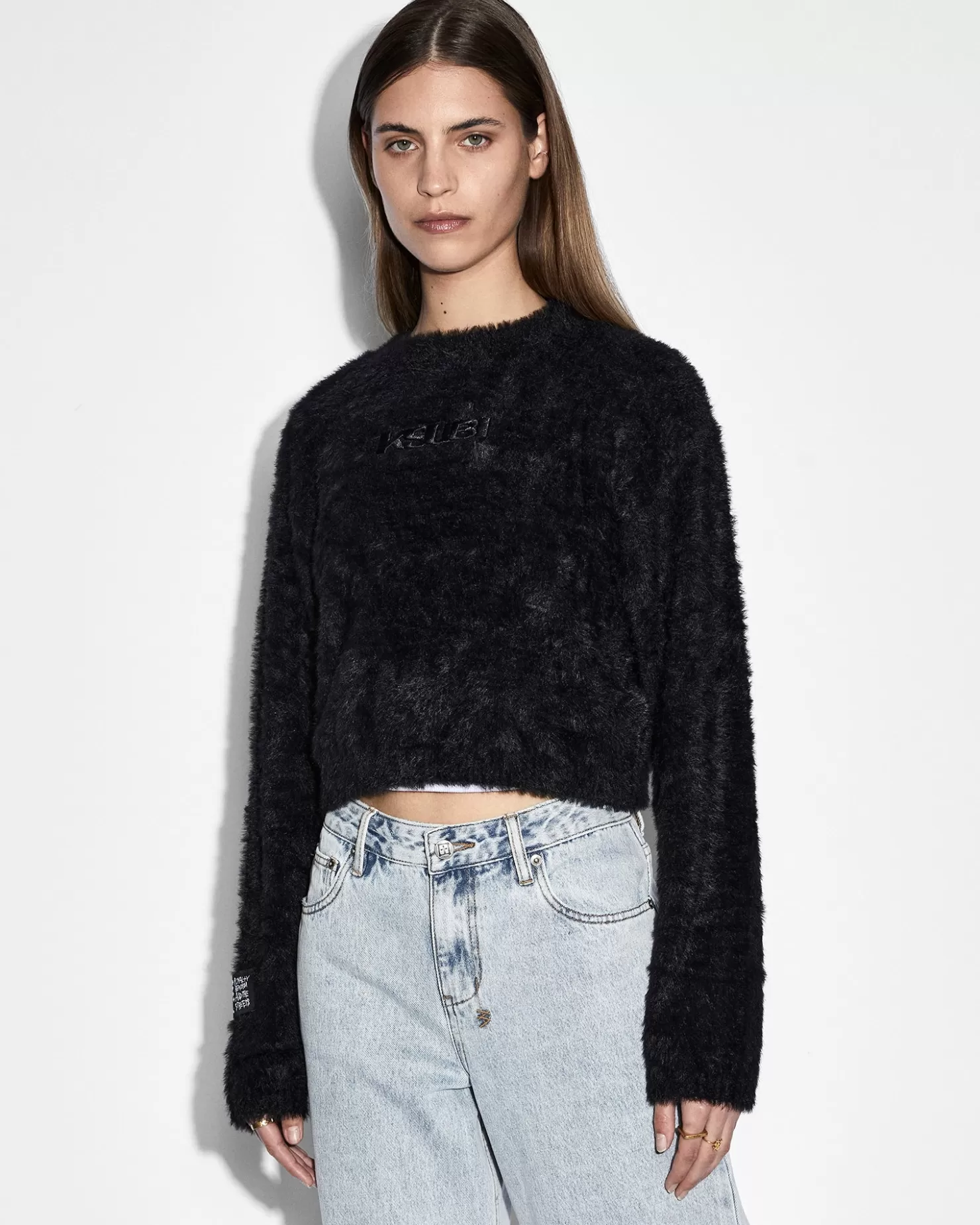 Women Ksubi Cropped Sweater Black