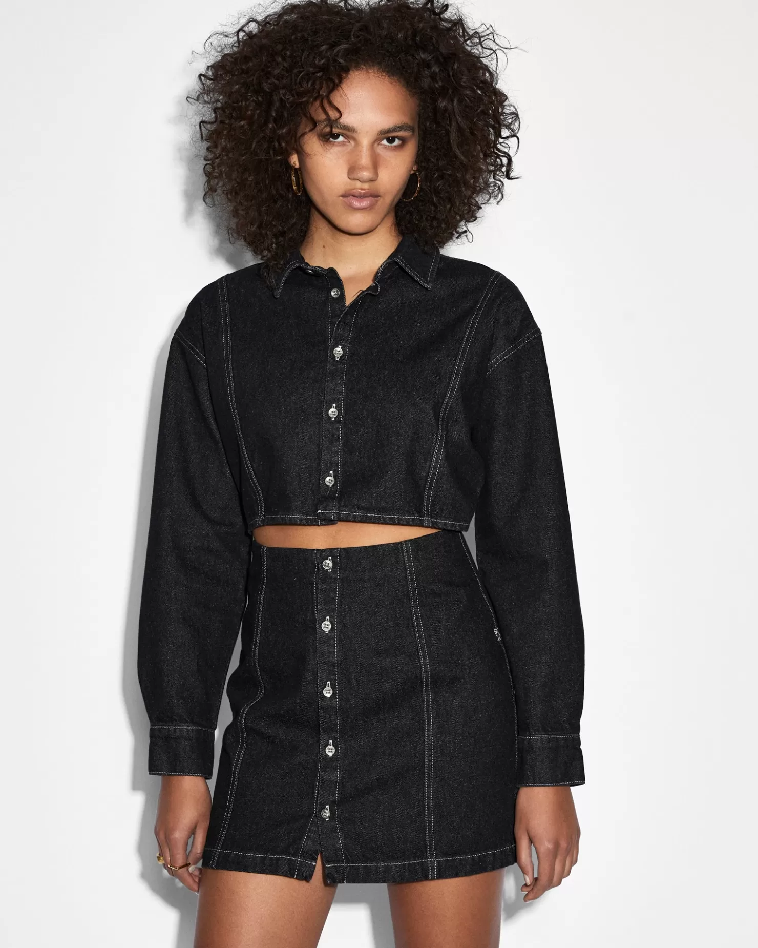 Women Ksubi Cutout Shirt Dress Midnight