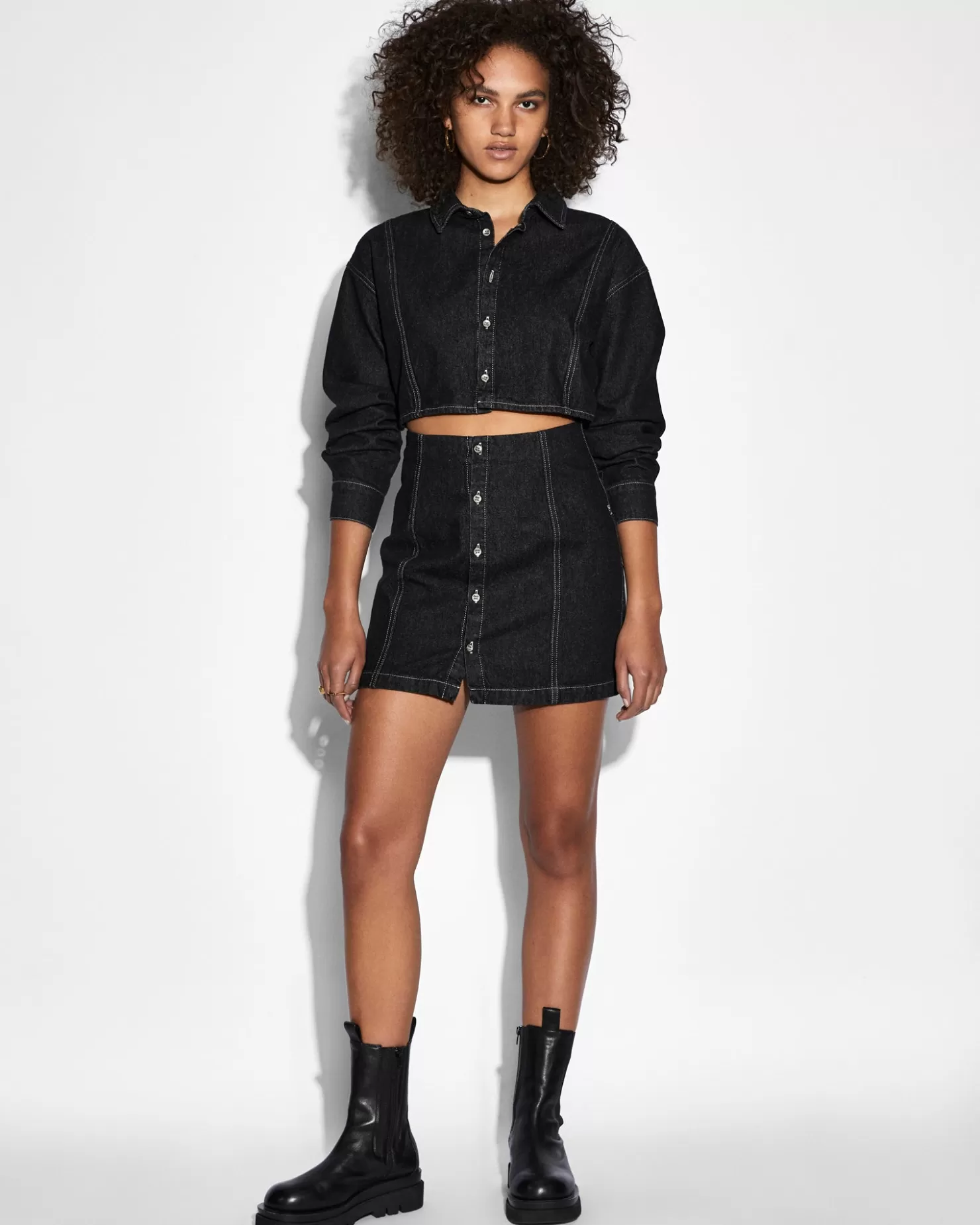 Women Ksubi Cutout Shirt Dress Midnight