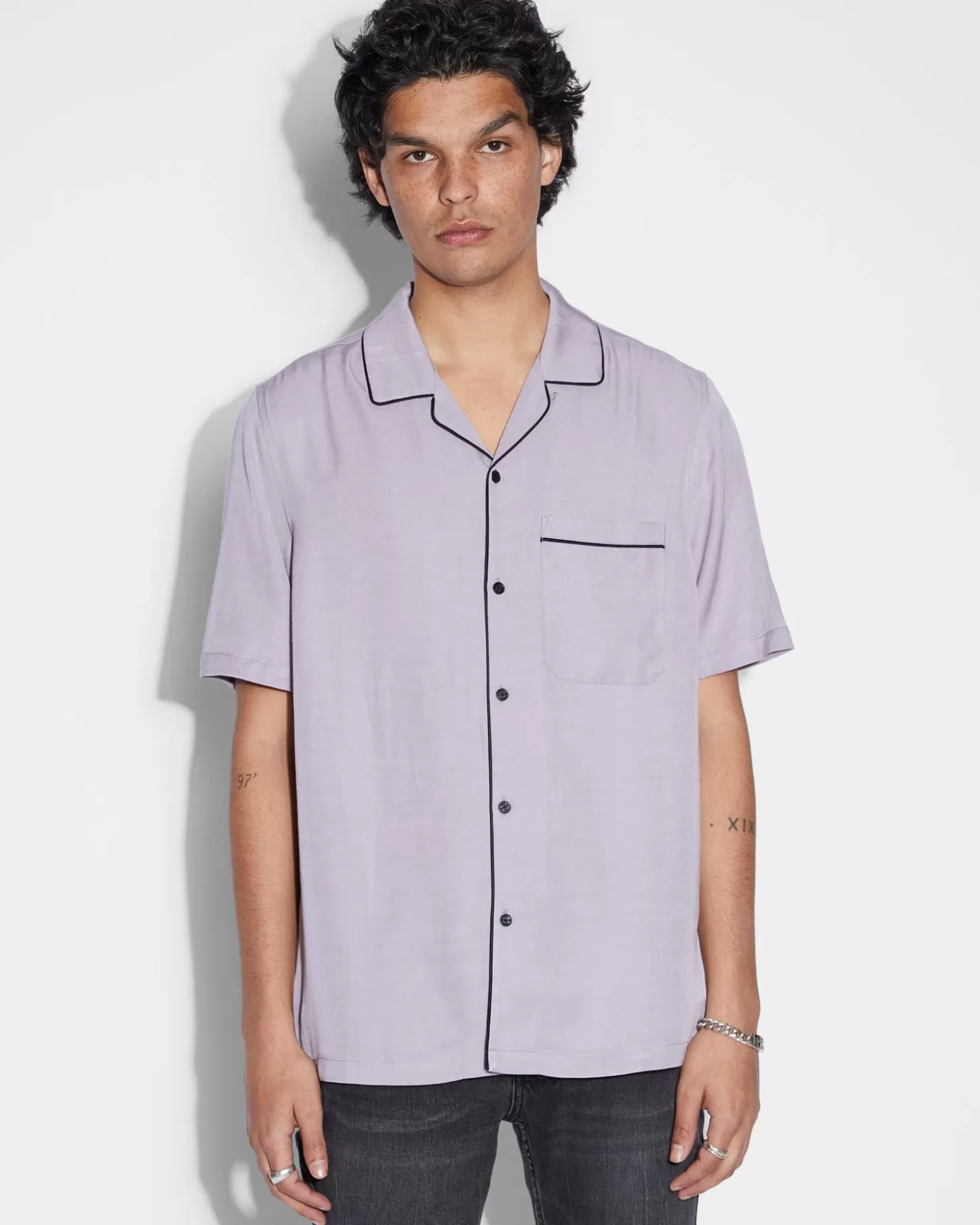 Men Ksubi Downtown Resort Ss Shirt Silt