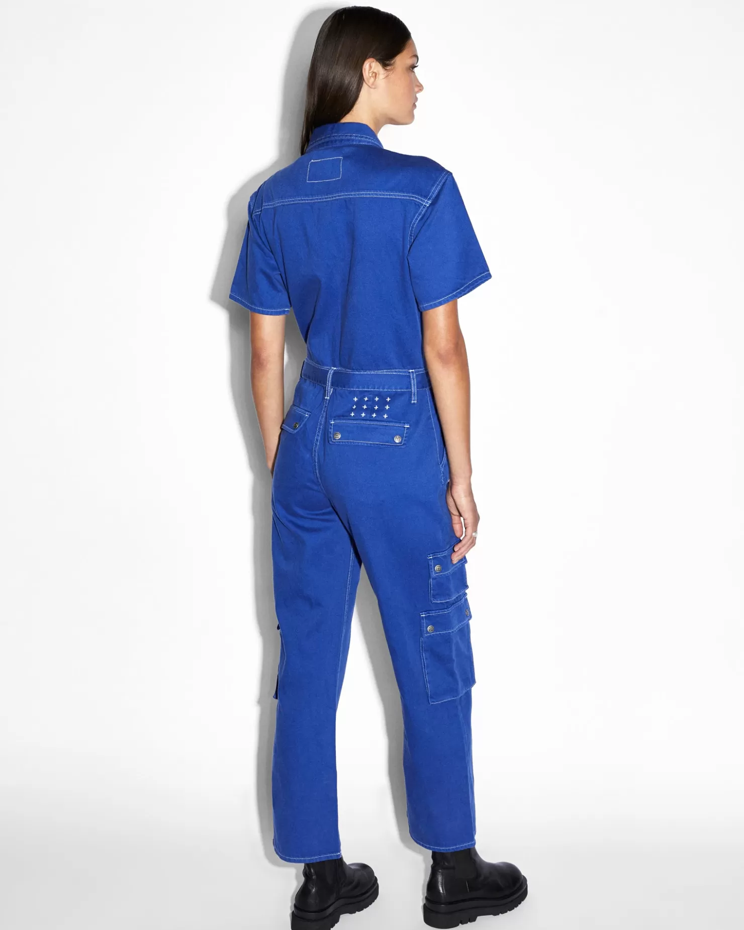 Women Ksubi Drill Boilersuit Cobalt