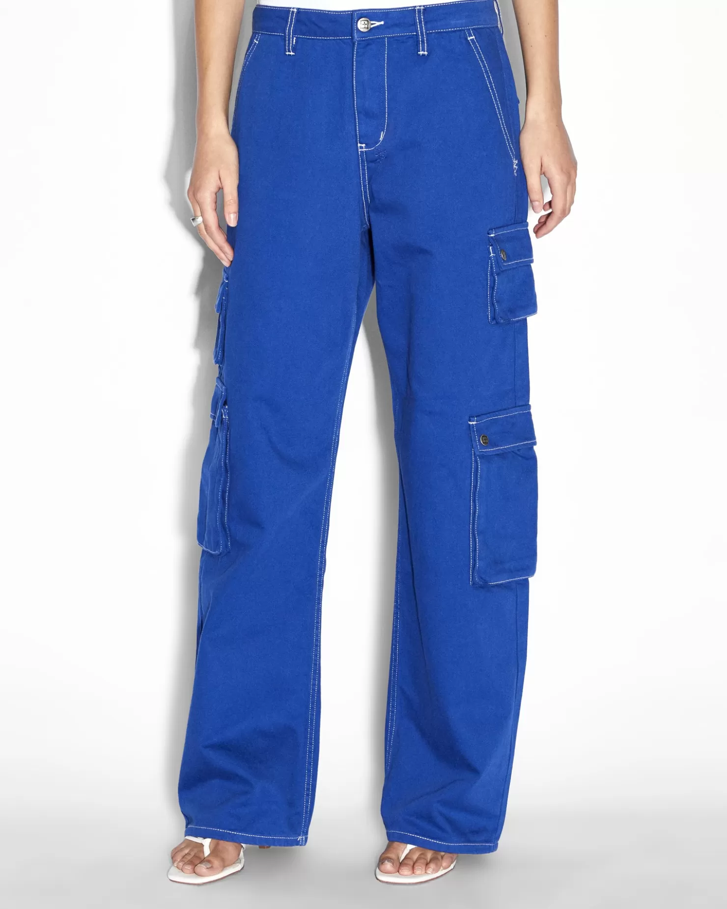 Women Ksubi Drill Cargo Cobalt