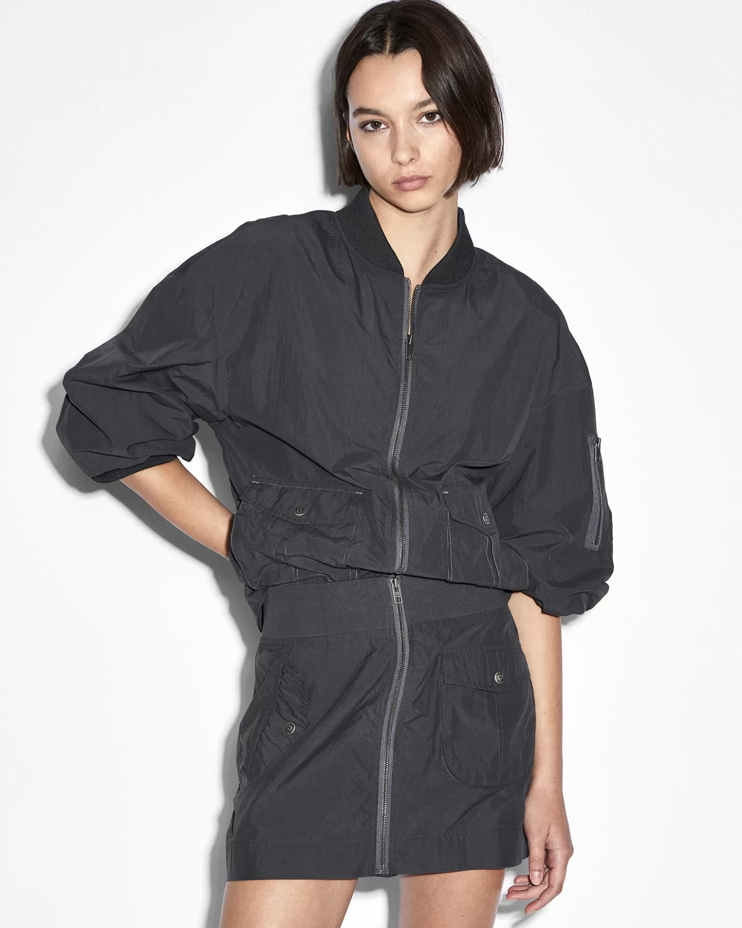 Women Ksubi Elemental Bomber Charcoal