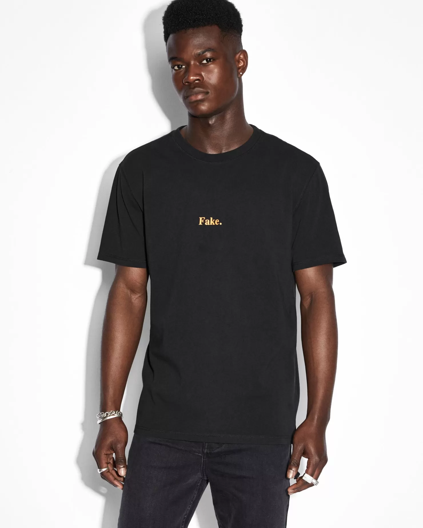 Men Ksubi Fake Kash Ss Tee Black Orange