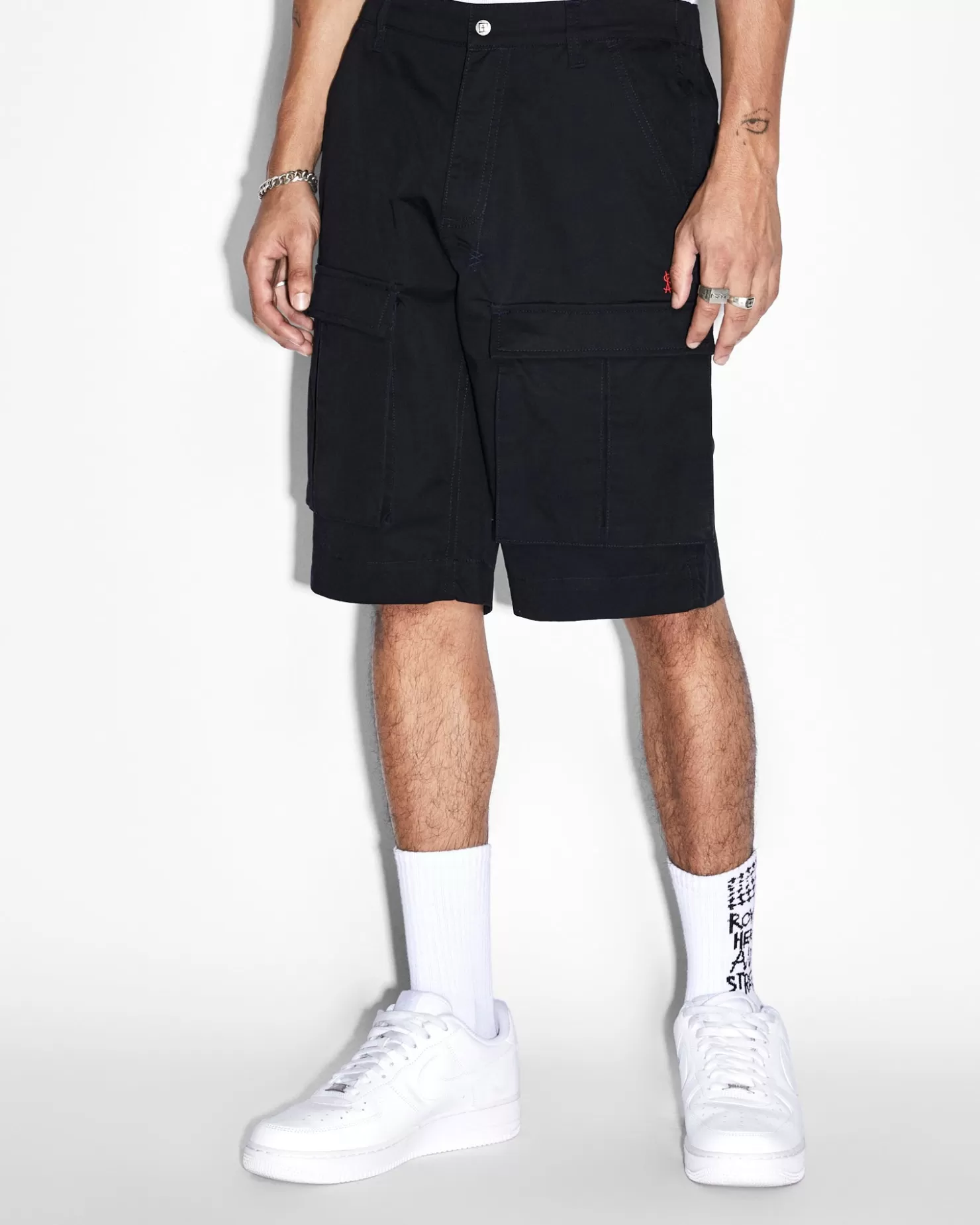 Men Ksubi Fugitive Cargo Short Tru Black