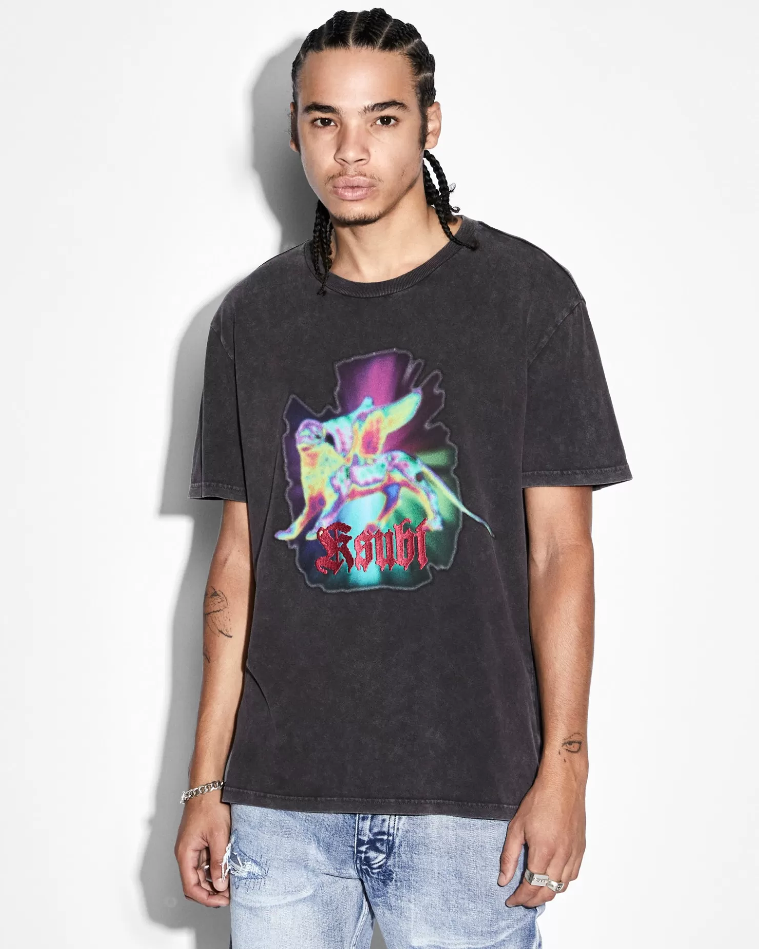 Men Ksubi Griffin Kash Ss Tee Acid Black