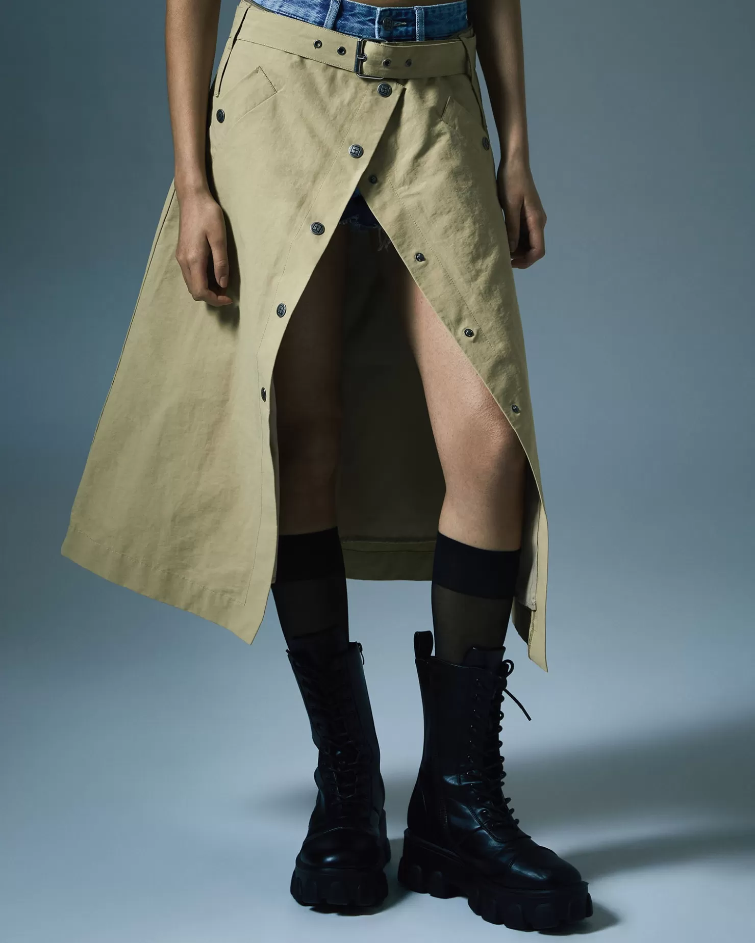 Women Ksubi Incognito Biker/Trench Khaki