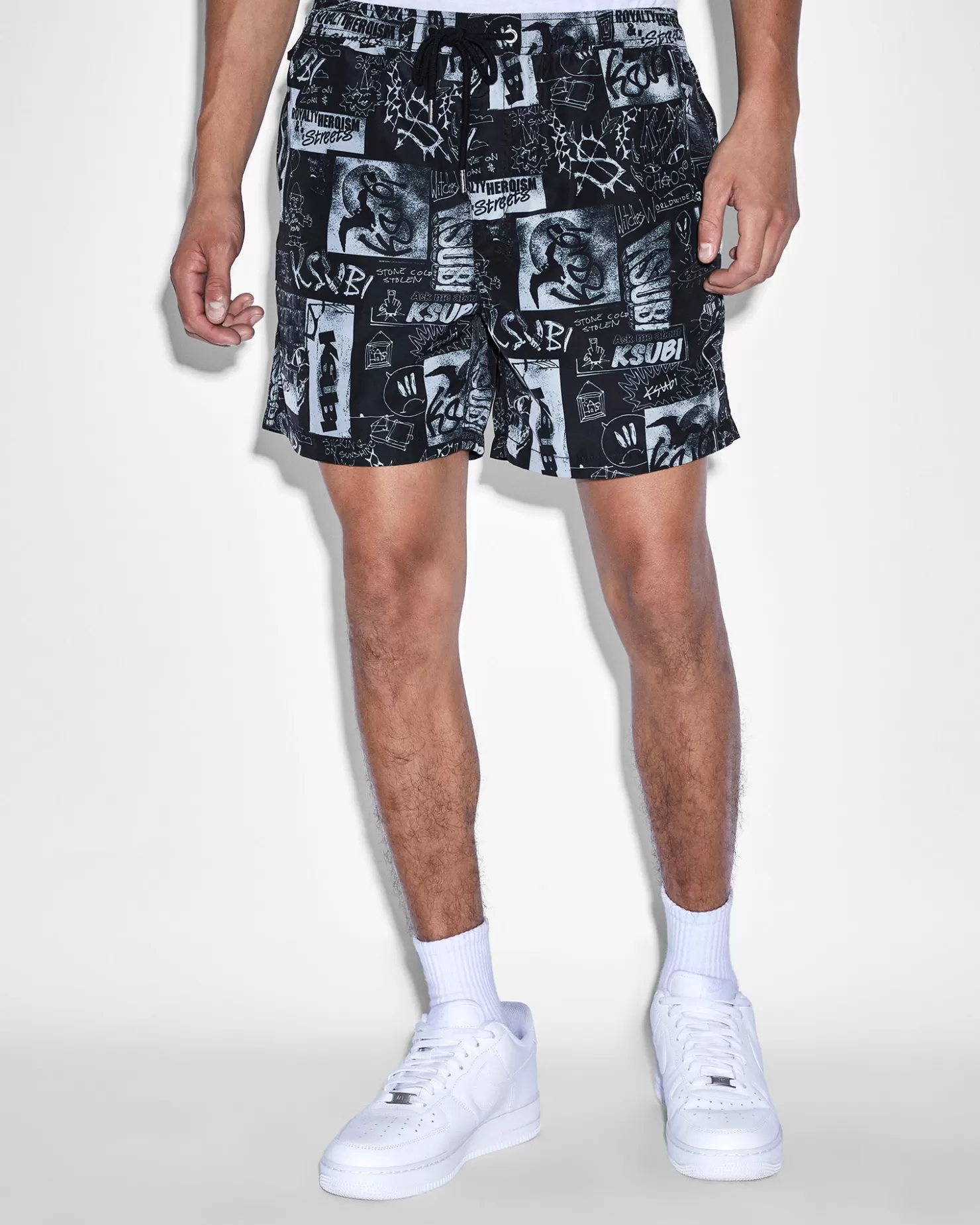 Men Ksubi Mash Up Boardshort Black