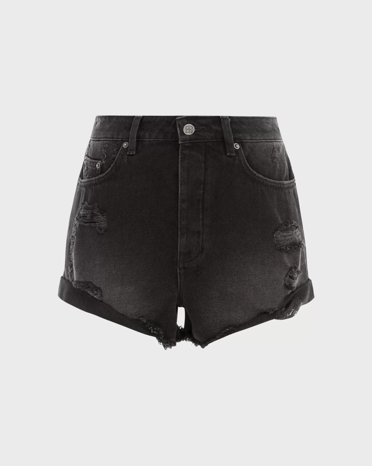 Women Ksubi Rollin Out Short Trashed Black