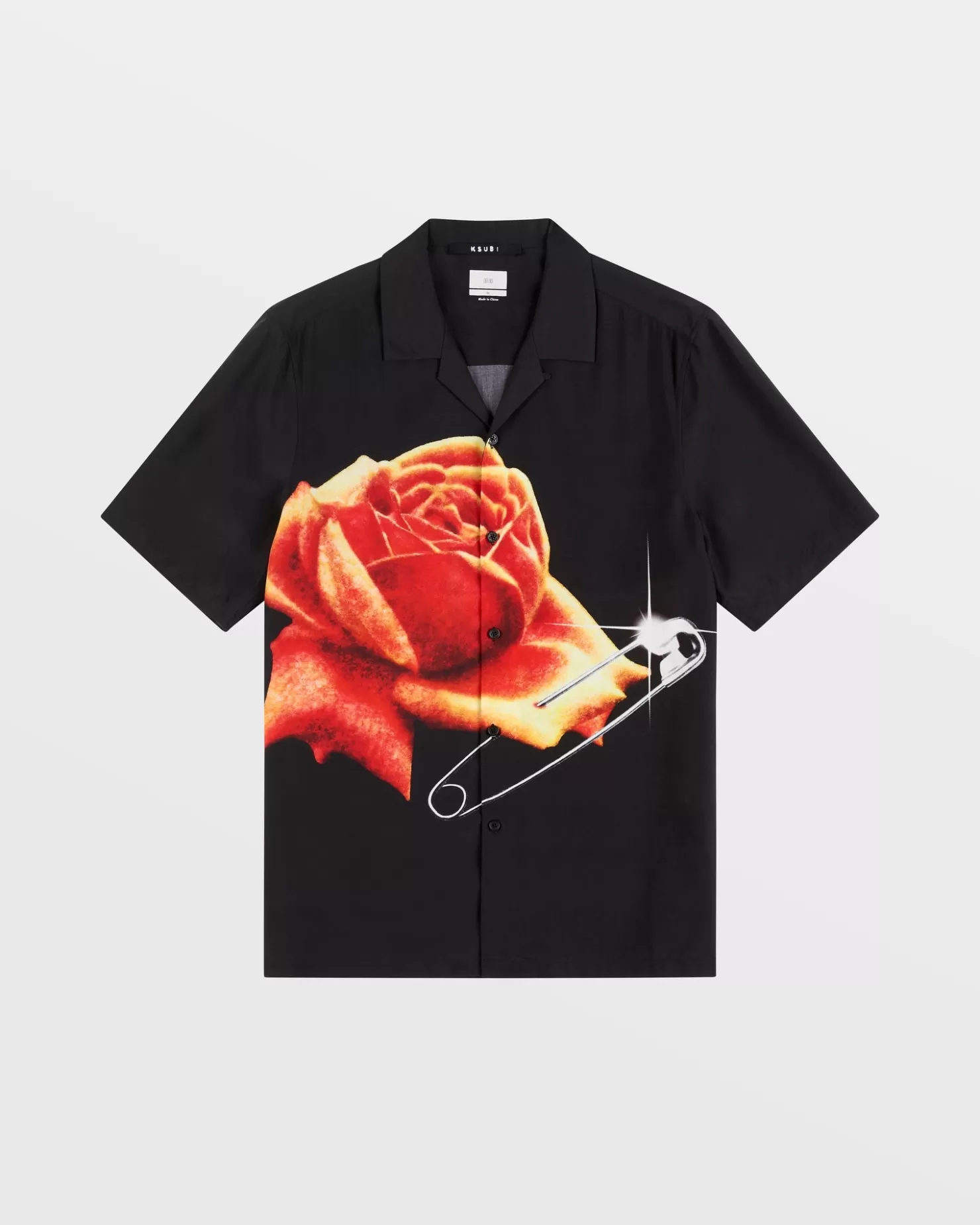 Men Ksubi Rose Garden Resort Ss Shirt Black