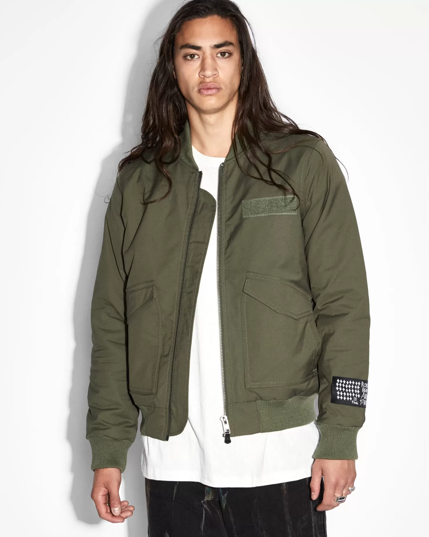 Men Ksubi Royalty Bomber Jacket Khaki