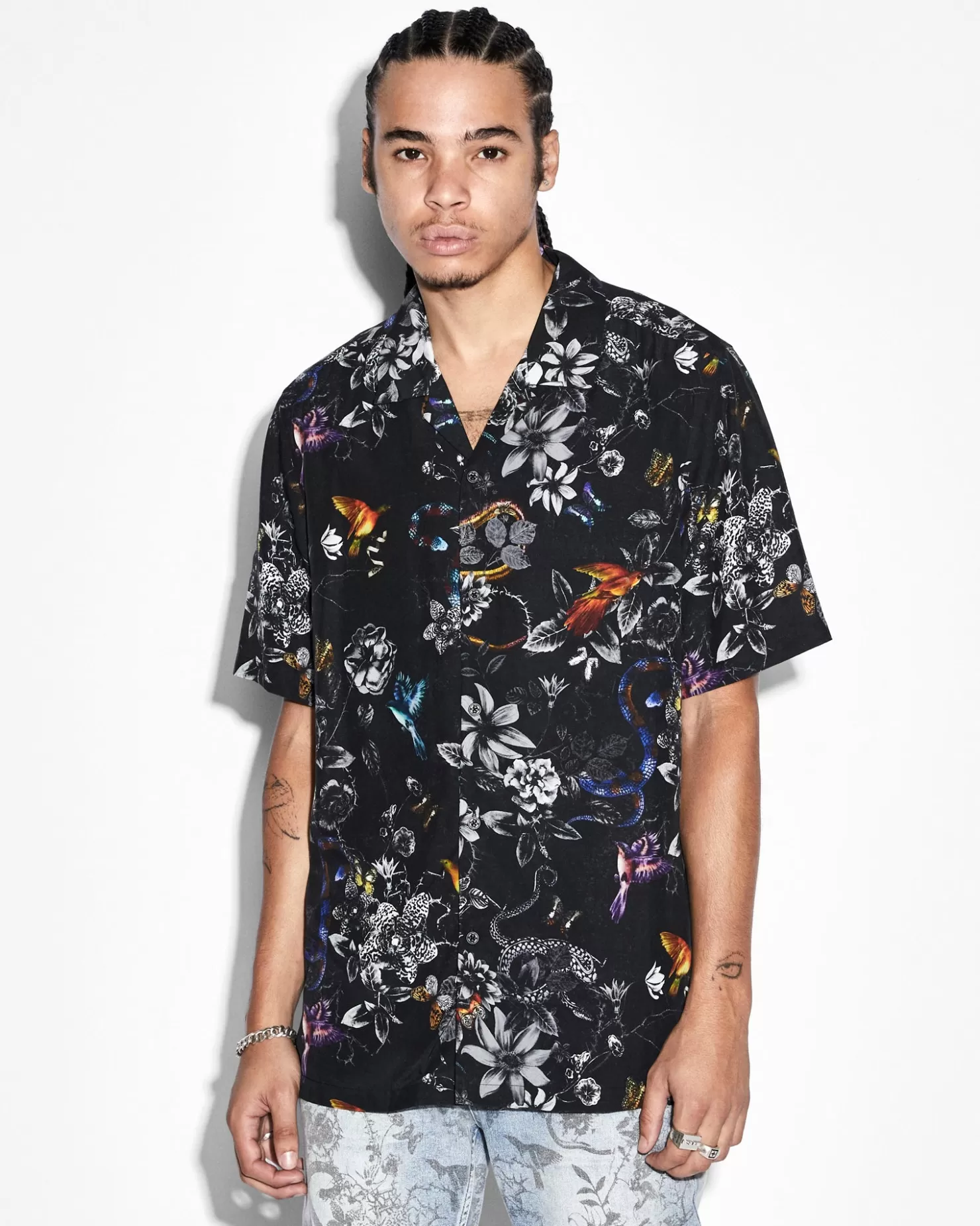 Men Ksubi Unearthly Resort Ss Shirt Black