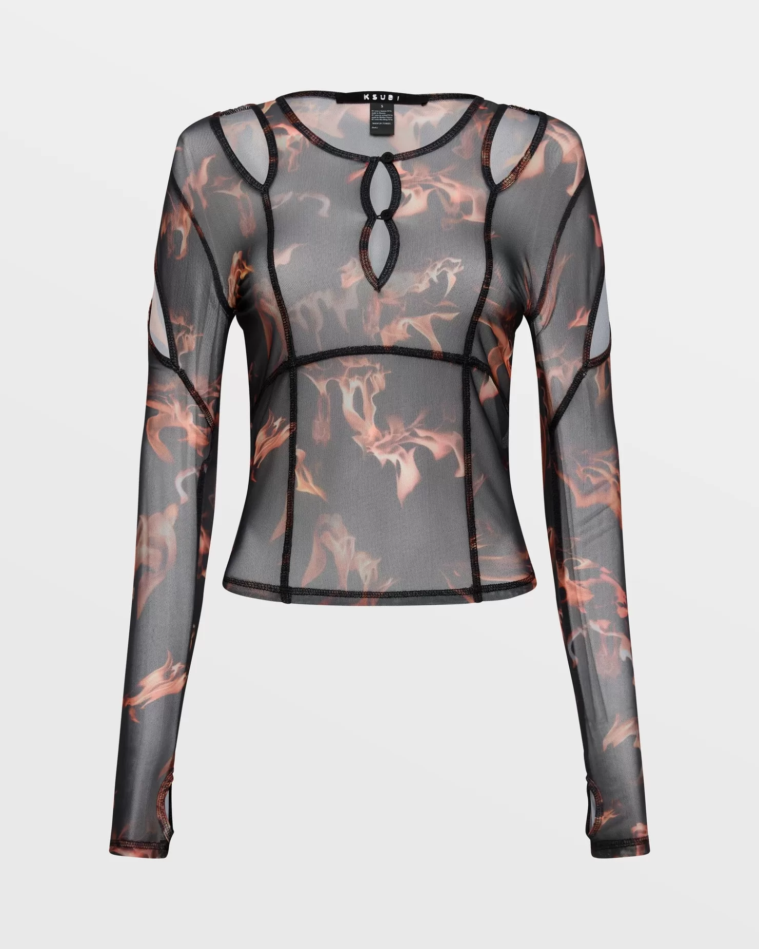 Women Ksubi Void Mesh Ls Top Consumed