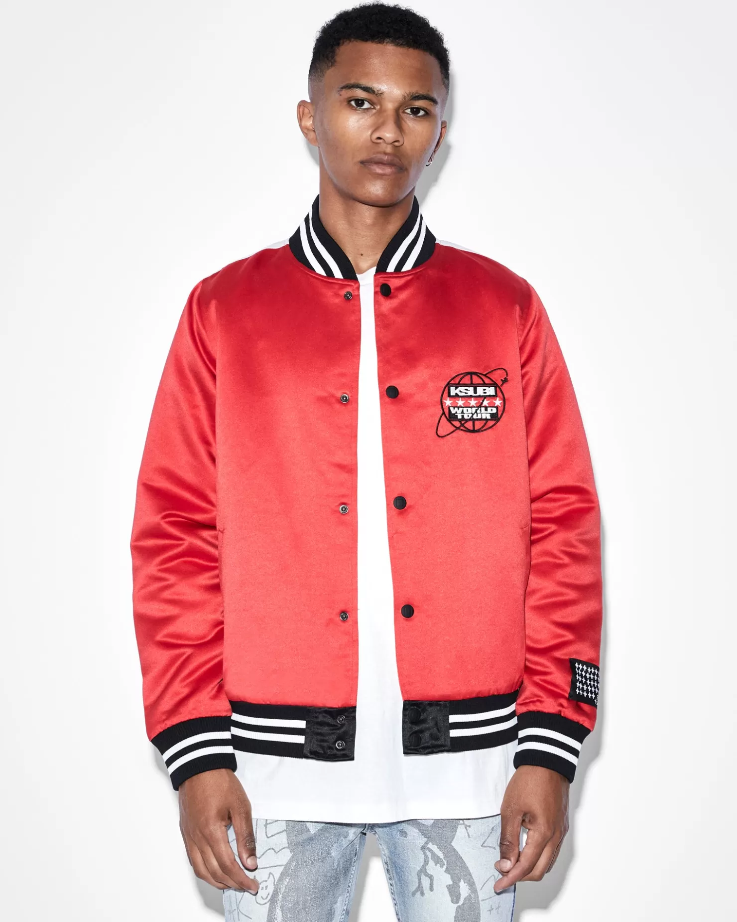 Men Ksubi World Tour Jacket Red